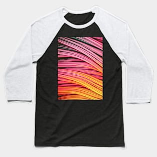 Pink & Heat Abstract Art Strands Baseball T-Shirt